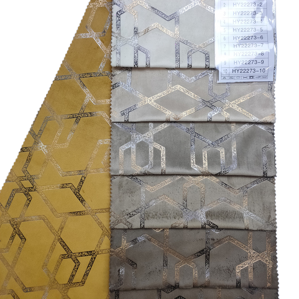 Corak geometri kreatif foil cetak holland velvet sofa fabric fabric