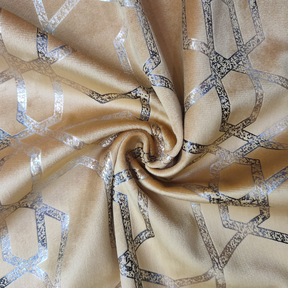 Corak geometri kreatif foil cetak holland velvet sofa fabric fabric